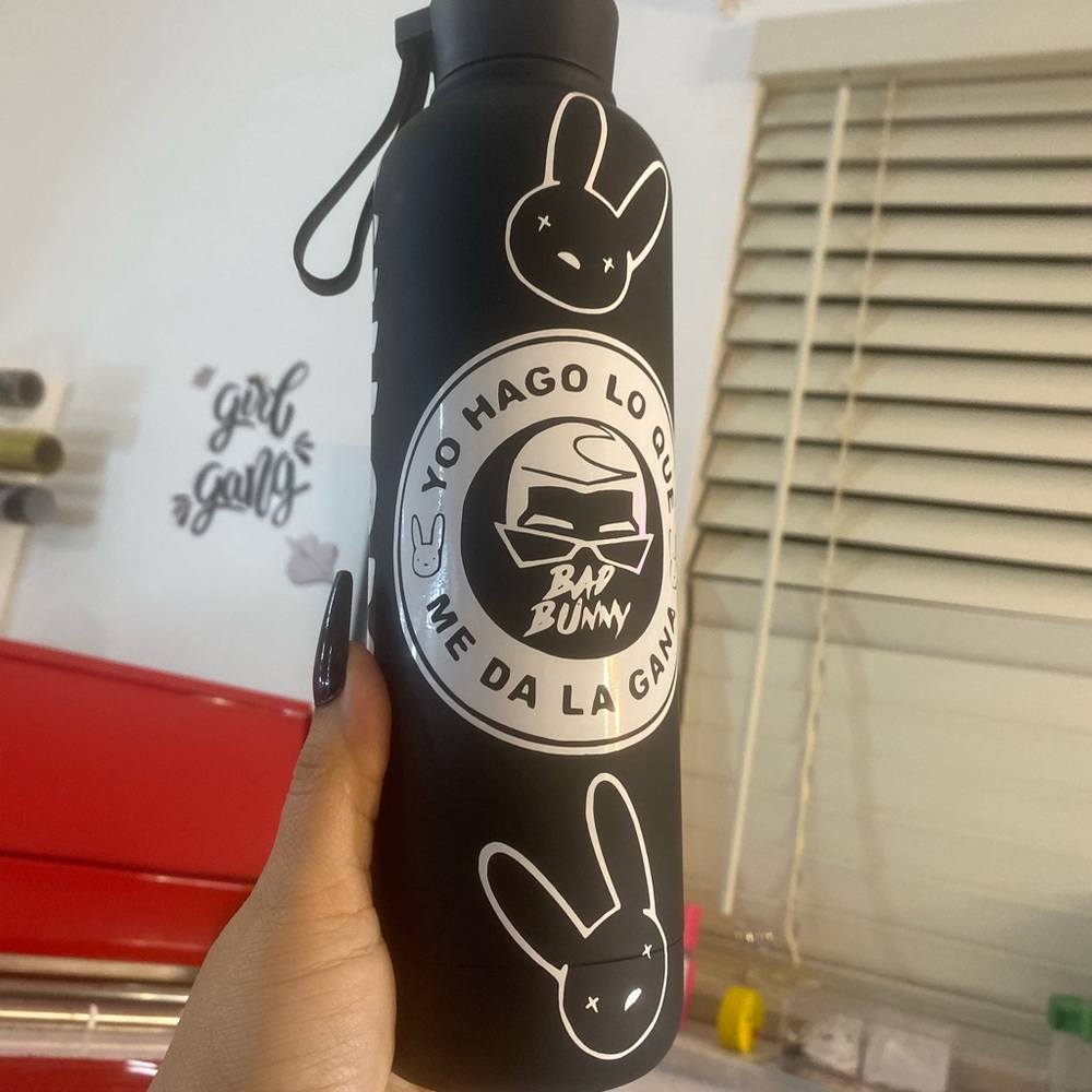 Bad bunny custom water bottle 22oz
